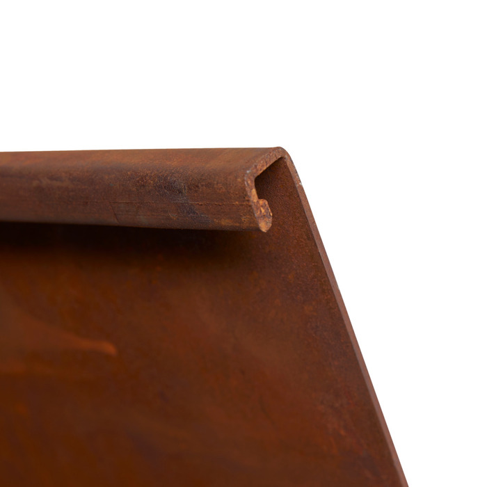 Bedkant corten med bukket kant H24 x L125 cm